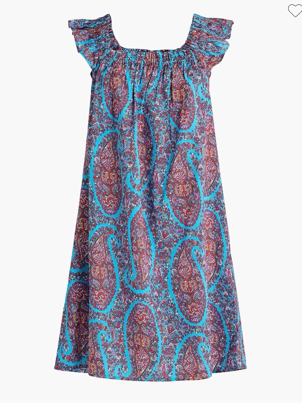 J. Crew Factory Turquoise & Purple Paisley Mini Dress